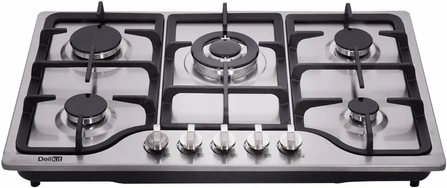 30 inch Cooktops Dual Fuel Sealed 5 Burners Cooktop Drop-In Stainless Steel Hob DK257-A01 Cooktop