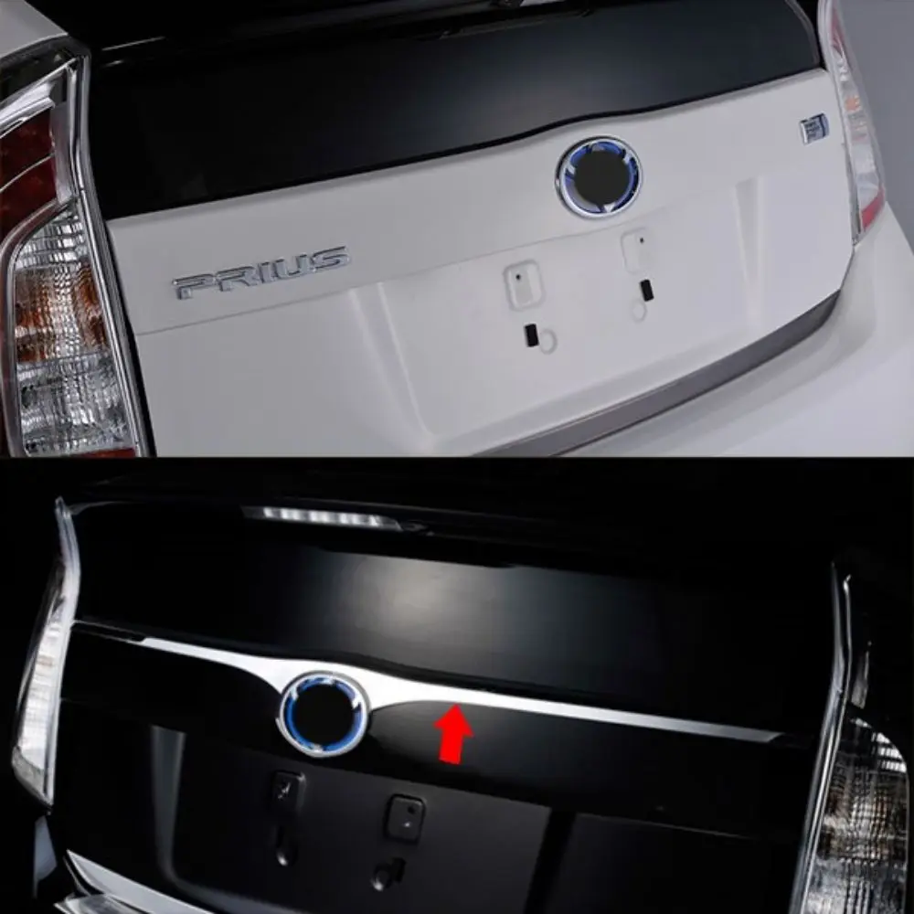 Stainless Steel Rear Emble Garnish Trim Upper Car Styling Decoratve Cover Trim Accessories For Toyota Prius ZVW30