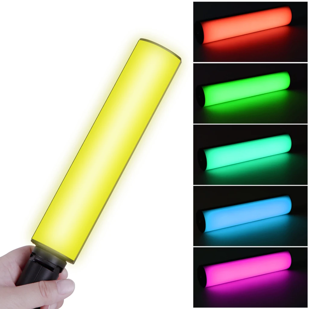 W200RGB LED 비디오 라이트 충전식 RGB 핸드헬드 라이트, 2500K-9000K 밝기 조절 미니 데스크탑 삼각대, 브이로그 라이브 스트리밍 라이트