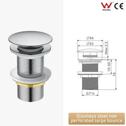 Copper Washbasin Push-Button Drain with Mushroom Head Design (No overflow drainer)