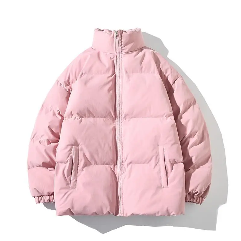 New Winter Men's Thicken Warm Cotton Padded Coat Stand Collar Solid Casual Fashion Streetwear Oversize Parkas Jacket Clothing5XL