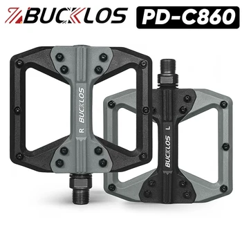 BUCKLOS PD-C860 Flache Fahrradpedale Ultraleichte Nylon MTB Plattformpedale 9/16 Zoll Rutschfestes Straßen-Mountainbike-Pedal Fahrradteile 1