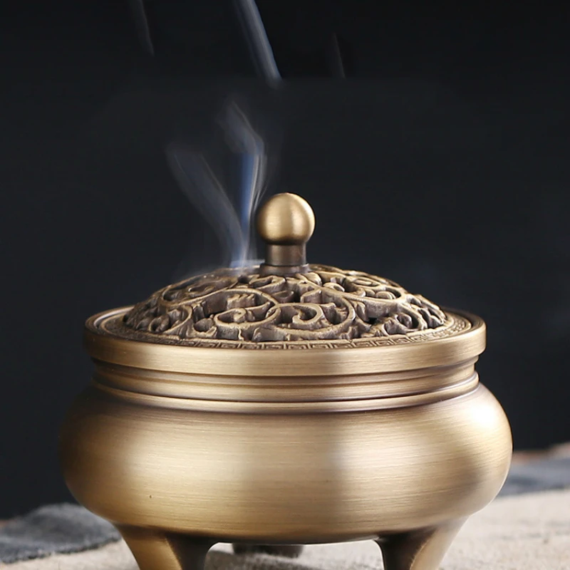 

Copper Simple Incense Burner Metal Luxury Incense Burner Fragrance Living Room Queimador De Incenso Censer for Home Room Decor