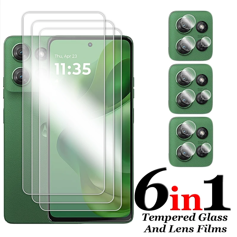 Premium Full Glue Clear Screen Protector with Tempered Glass and Lens Film