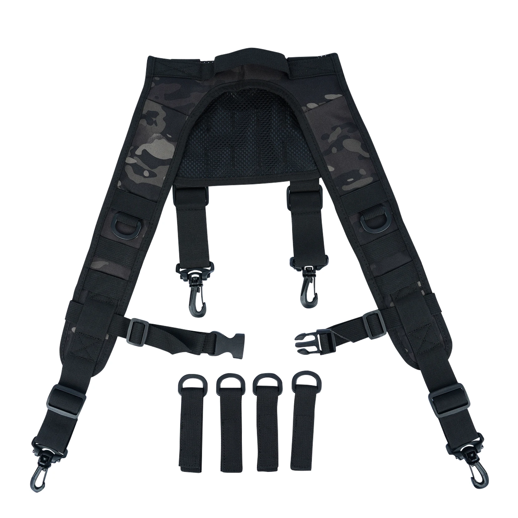 Tactical Police Suspenders for Duty Belt Harness Law Enforcement with Adjustable Strap and 4 Tool Belt Loops