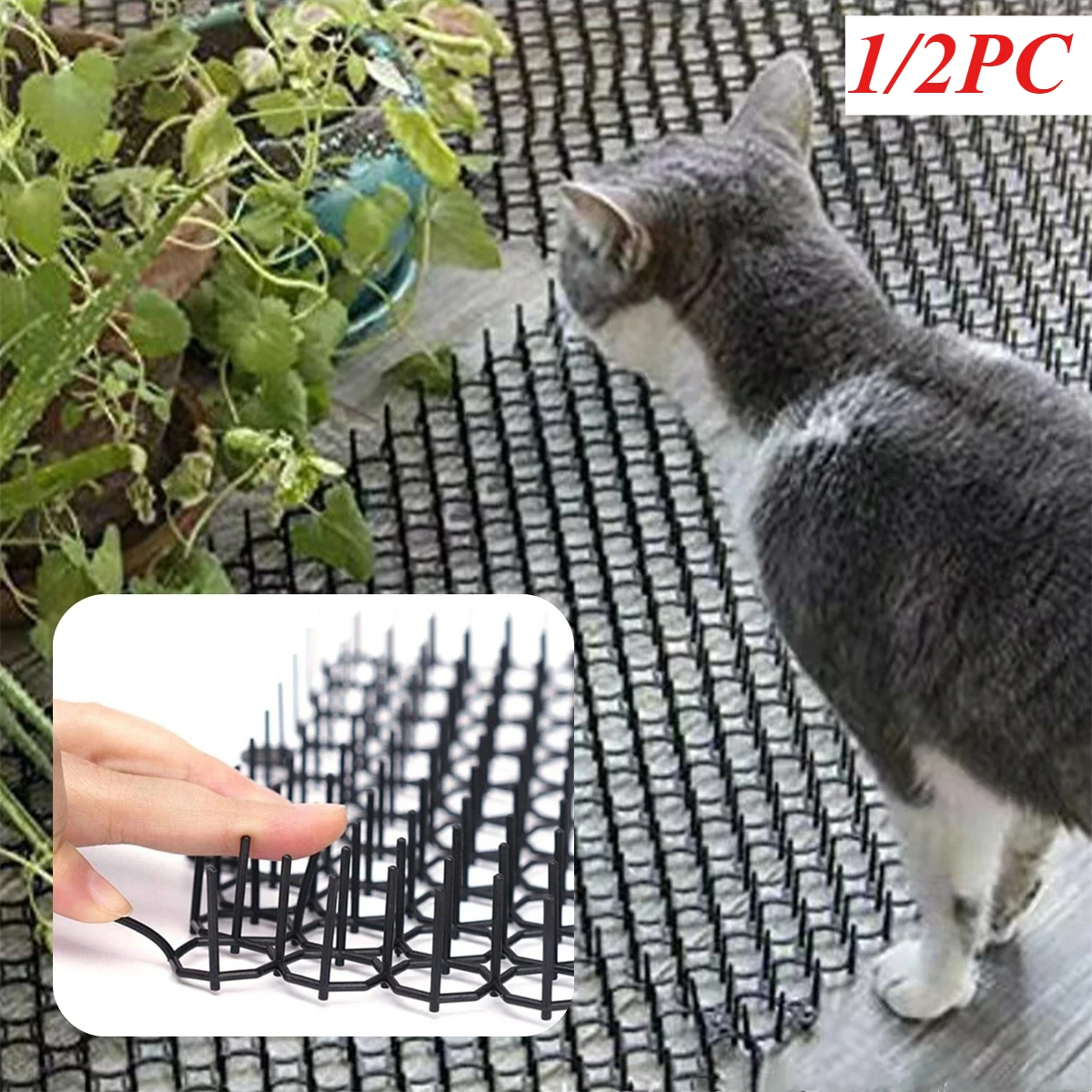 1/2PC Useful Anti-Cat Spikes Mat Anti-Climbing Fence Balcony Isolation Gardening Anti-Cat Thorn Net Dog Squirrel Pet Supplies