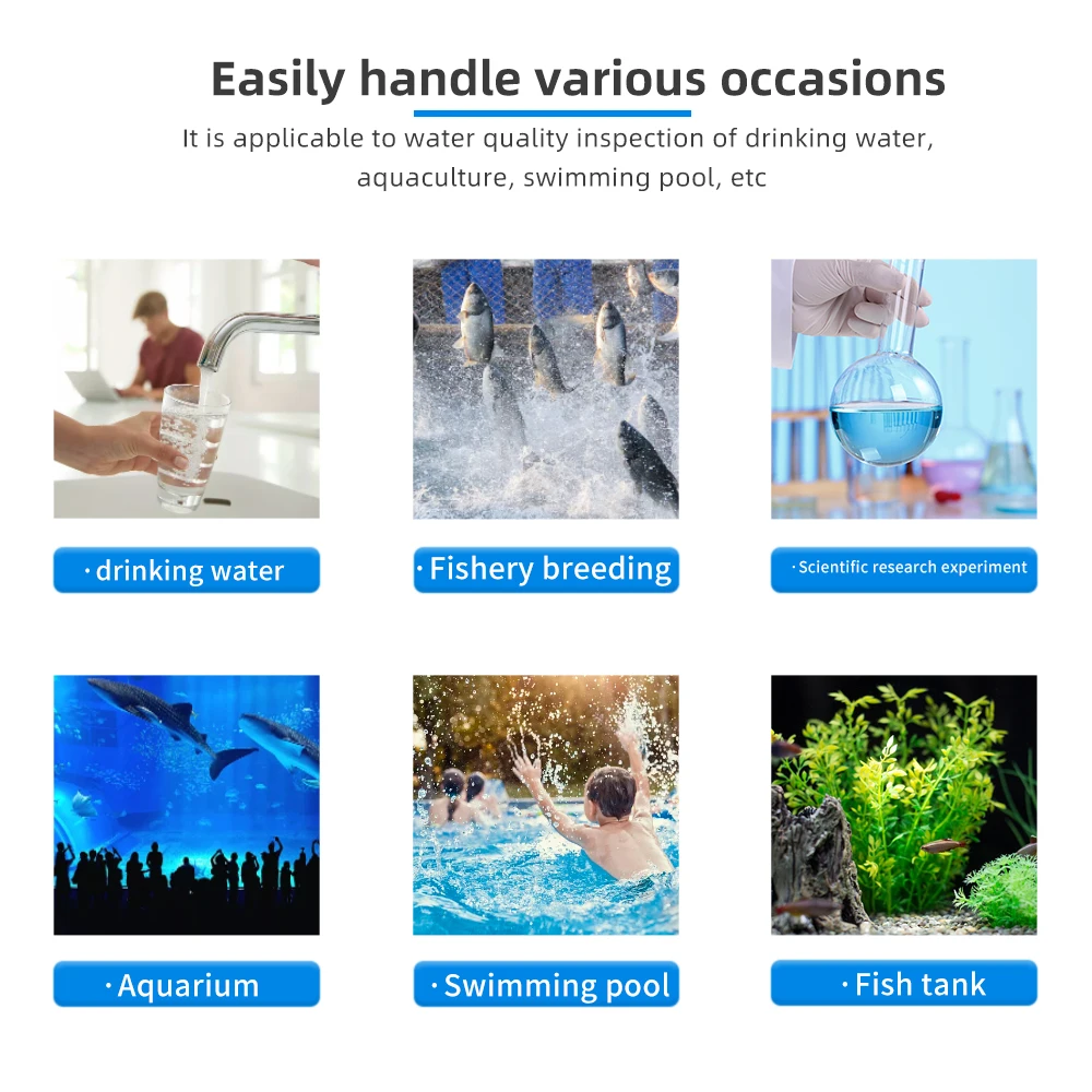 8 in1 Wifi Water Quality Tester Digital Display PH ORP EC CF TDS SALT S.G Temperature Sensors Meter Multifunction Smart Monitor 6