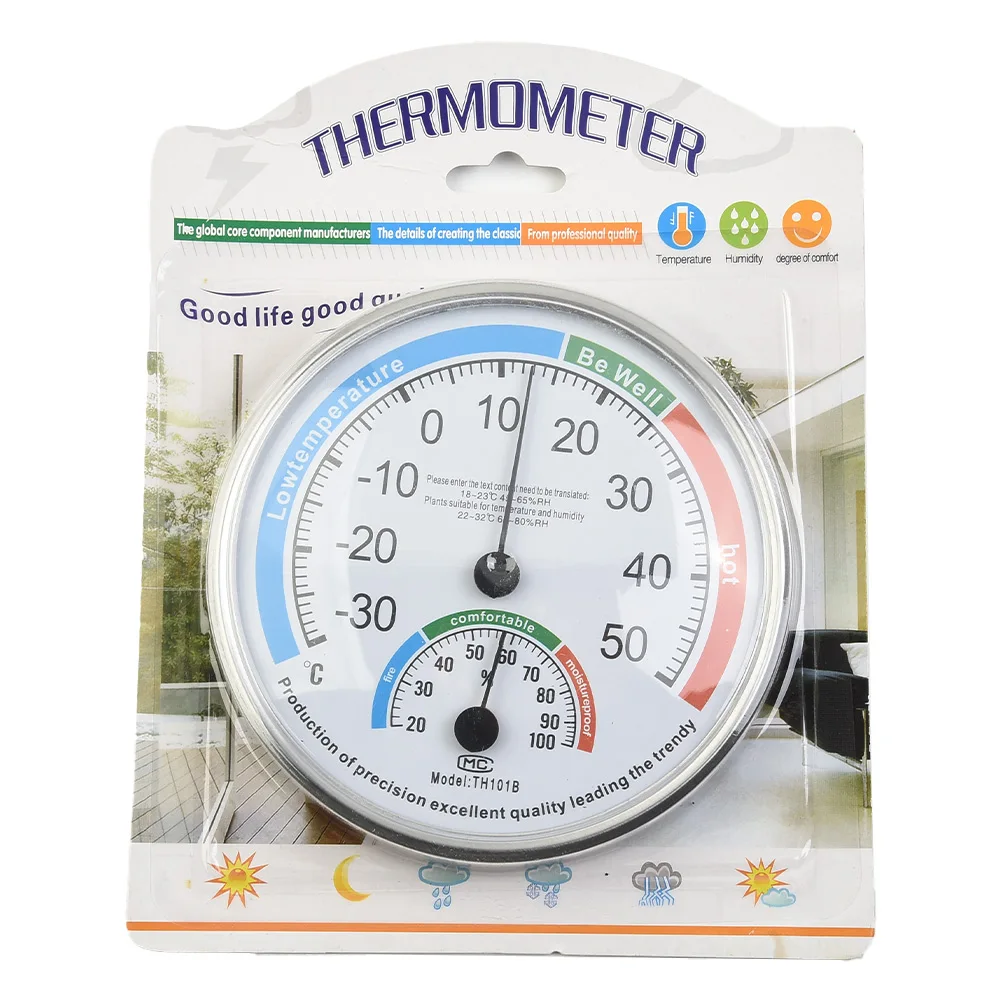 

Гигрометр-термометр, диаметр 13 см, 20-100% дюйма, 2,2 см