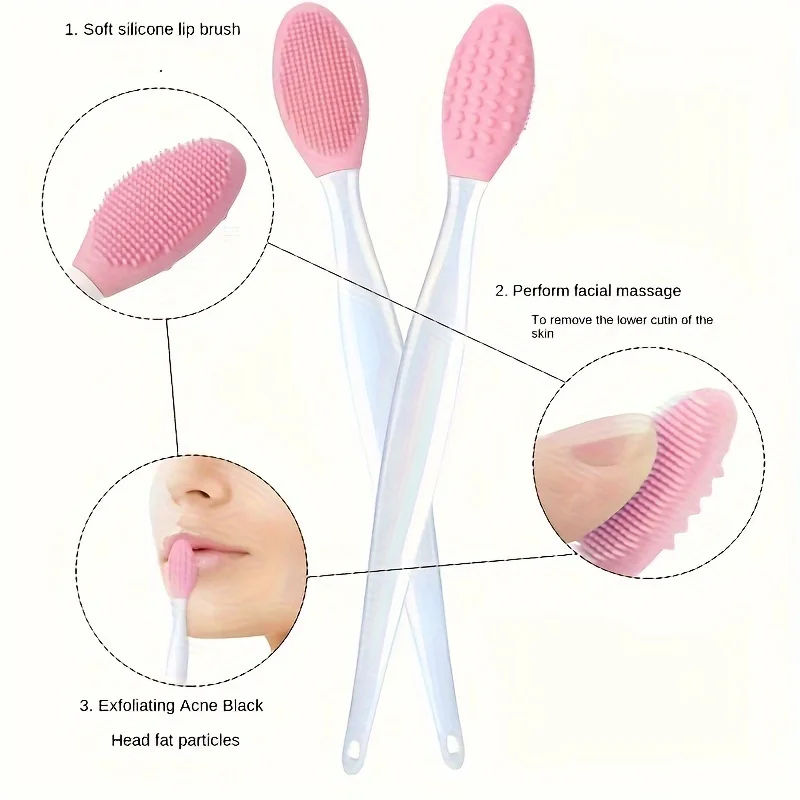 Silicone Facial Cleansing Brush | 2-in-1 Dual-Sided Exfoliating Scrubber | Formaldehyde-FreeFor Blackhead/Nose Cleaning