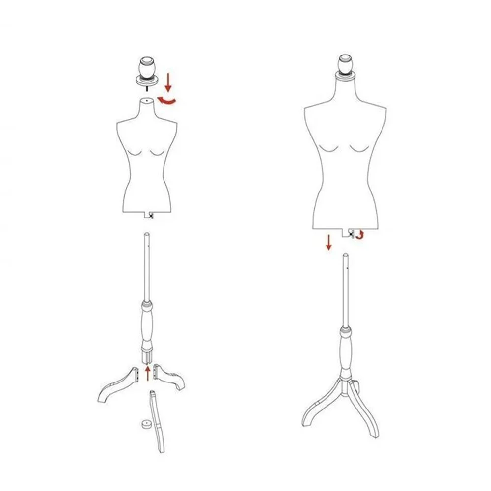 여성용 재봉용 마네킹, 반신형, 폼 산업용, 바디 캔버스, 핀 삽입 가능 삼각대 베이스, 디스플레이 소품 삽입 가능, F012