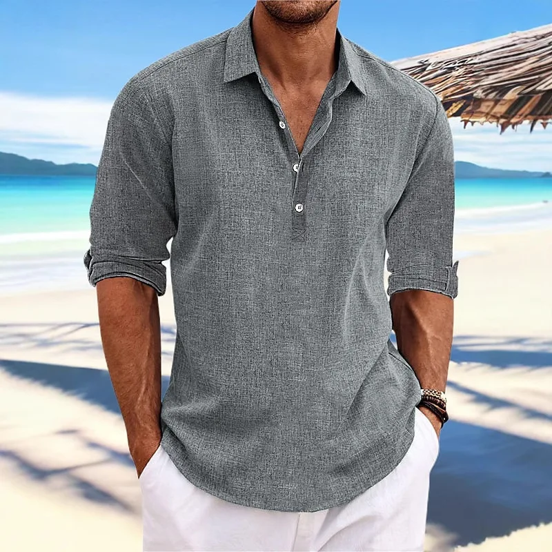 Mens Long Sleeve Business Shirts Summer