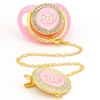 Pacifier Crown Luxury Gold Pacifier Clips Bling For Newborn Babies Alphabet Infant Pacifier Letter Unique Baby Shower chupetes 1