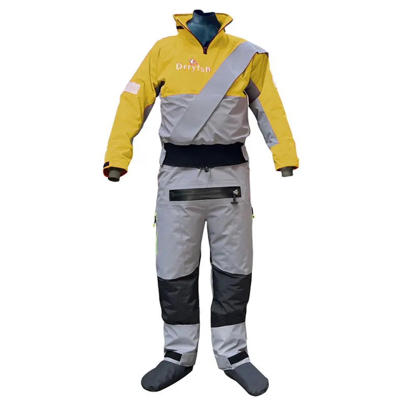 Mens Drysuits Waterproof Breathable Dry Suits Removable Hood for Kayaking Sailing Paddling Canoeing Rafting & Cold Water Sports