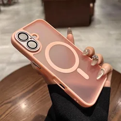 Green Matte Magnetic Lens Protector Premium Phone Case Cover - iPhone 15 (Baby Pink)
