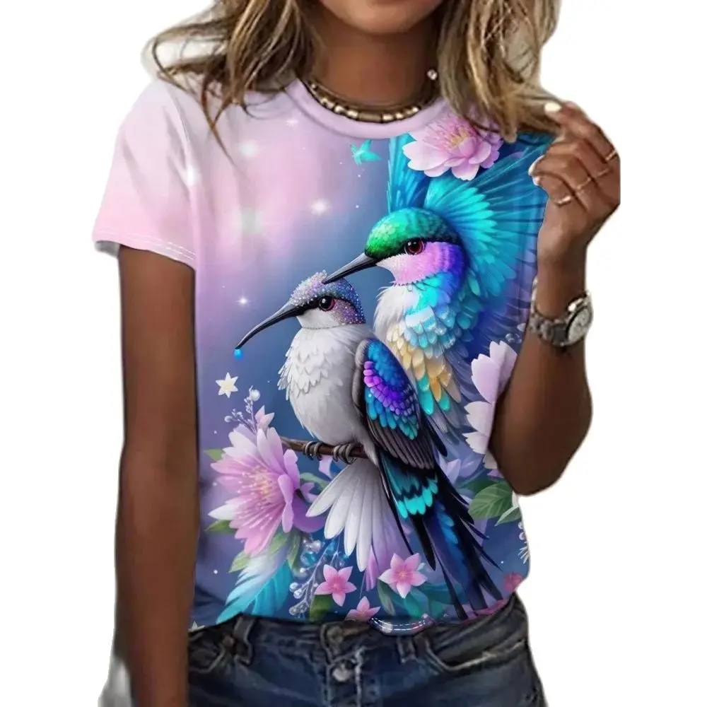 

Women's T-Shirts Cartoon Characters 3d Print Rose T-Shirt Harajuku Casual Short Sleeve Top Tee O Neck Oversized Female Clothing