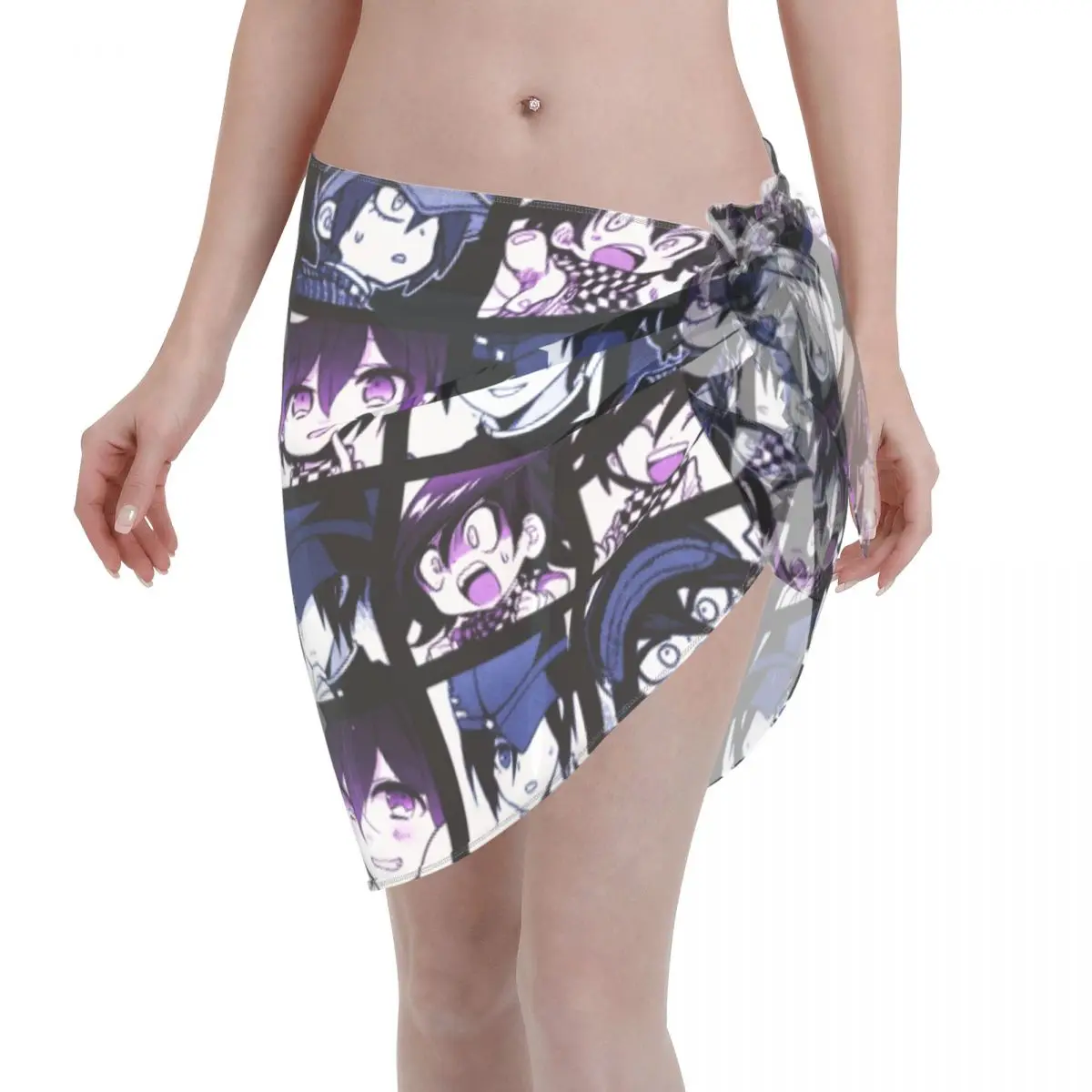 

Сексуальные Купальники Парео-шарф Shuichi Kokichi, накидка с запахом, женское пляжное платье в стиле аниме, купальники, накидки для бикини