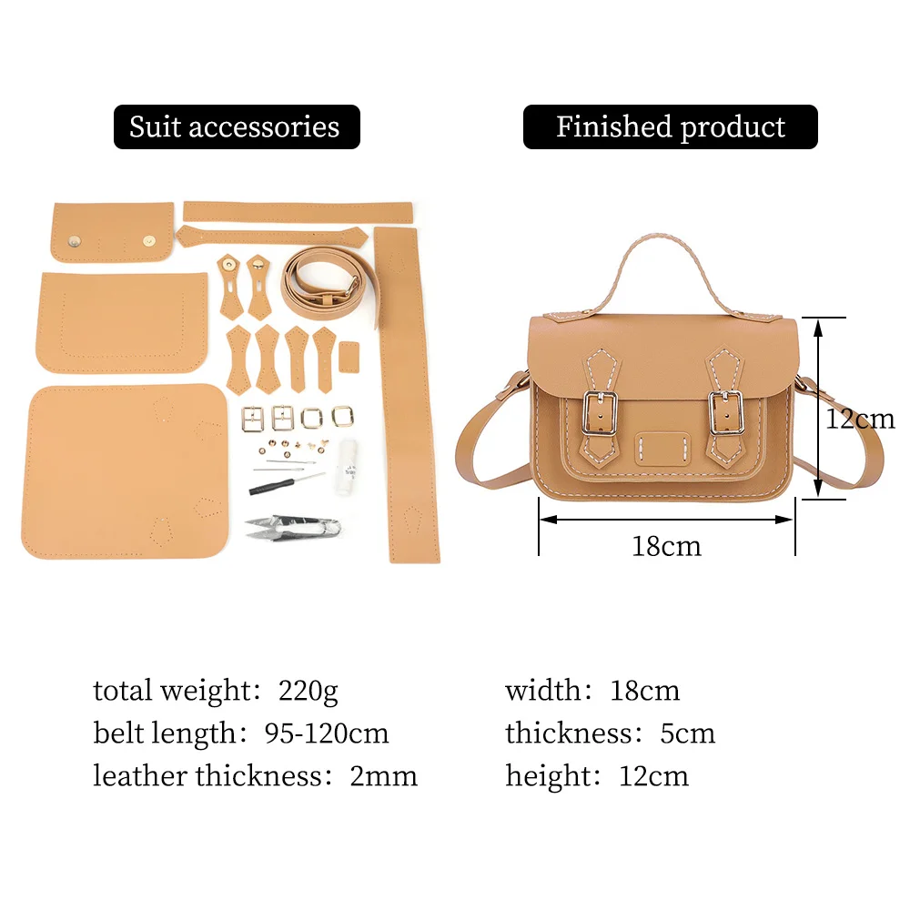 DIY Craft Bag Shoulder Bag Sewing Handmade Handbag Parts Fashion Messenger Cambridge Material Woven Set for Women 18x12x5CM
