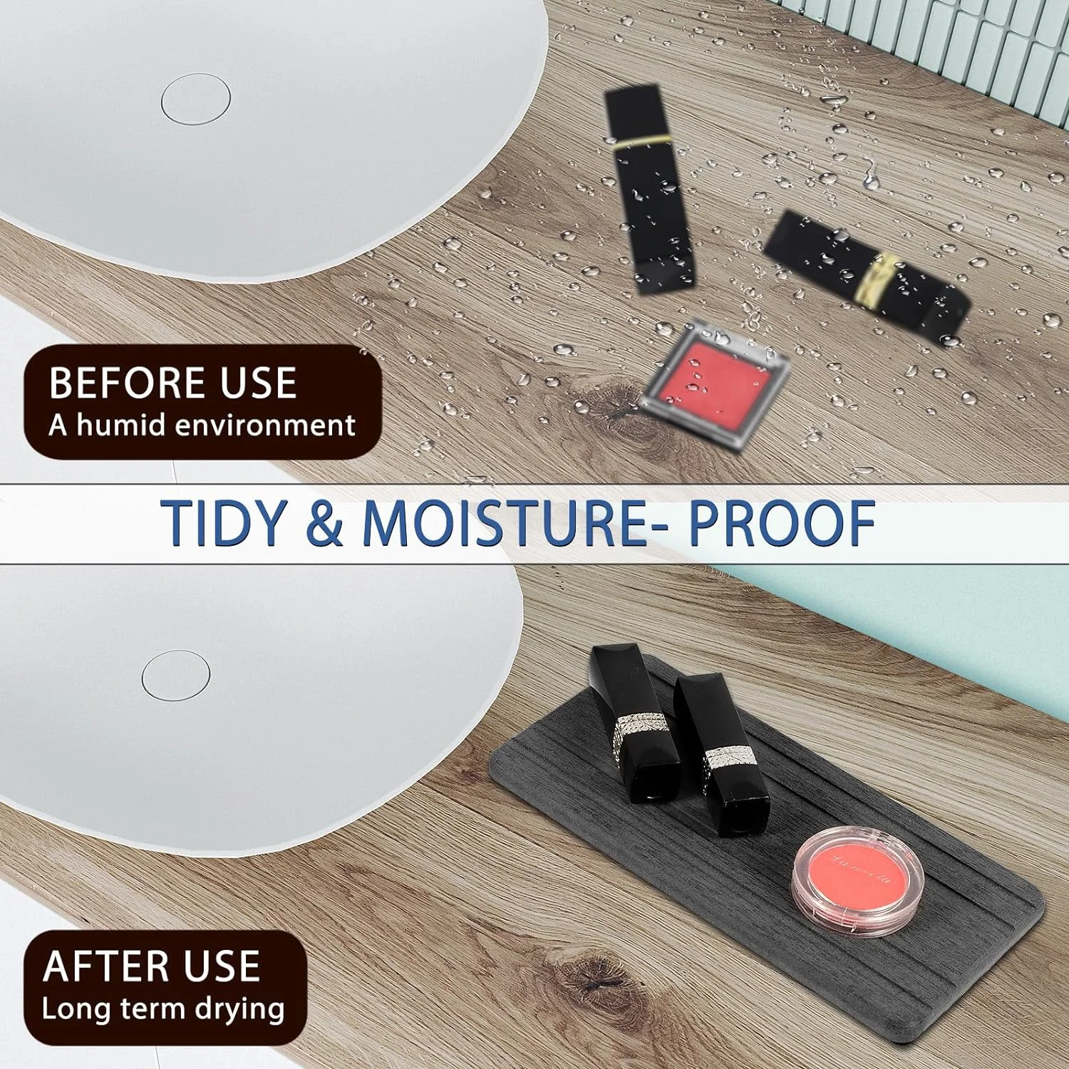Water Absorbing Stone Tray Drying Neat Diatomite Stone Sink Tray Coasters Kitchen Sponge Hand Soap Holder 3pcs wooden tray stand