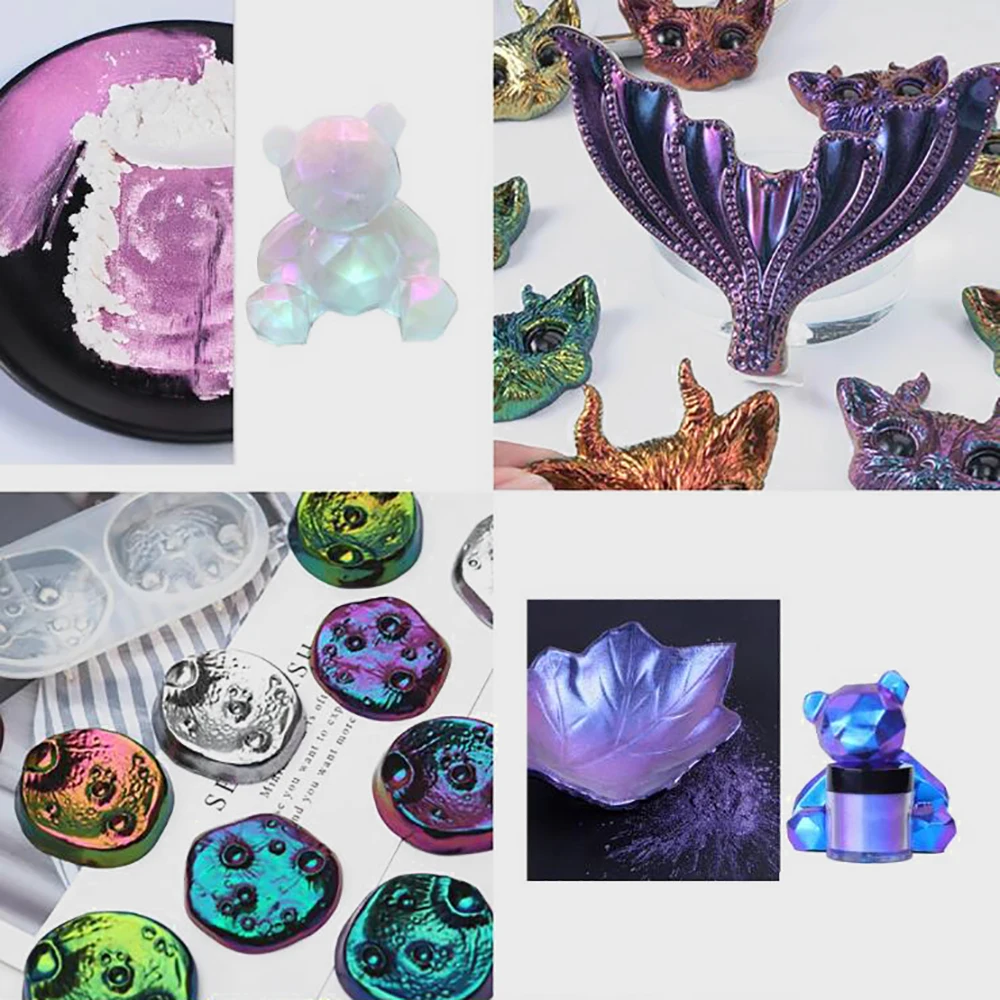 1 piece Glitter Magic Discolored Pearlescent Mirror Chameleons Resin Pigment Powder DIY Crystal Epoxy Resin Mold Jewelry Making