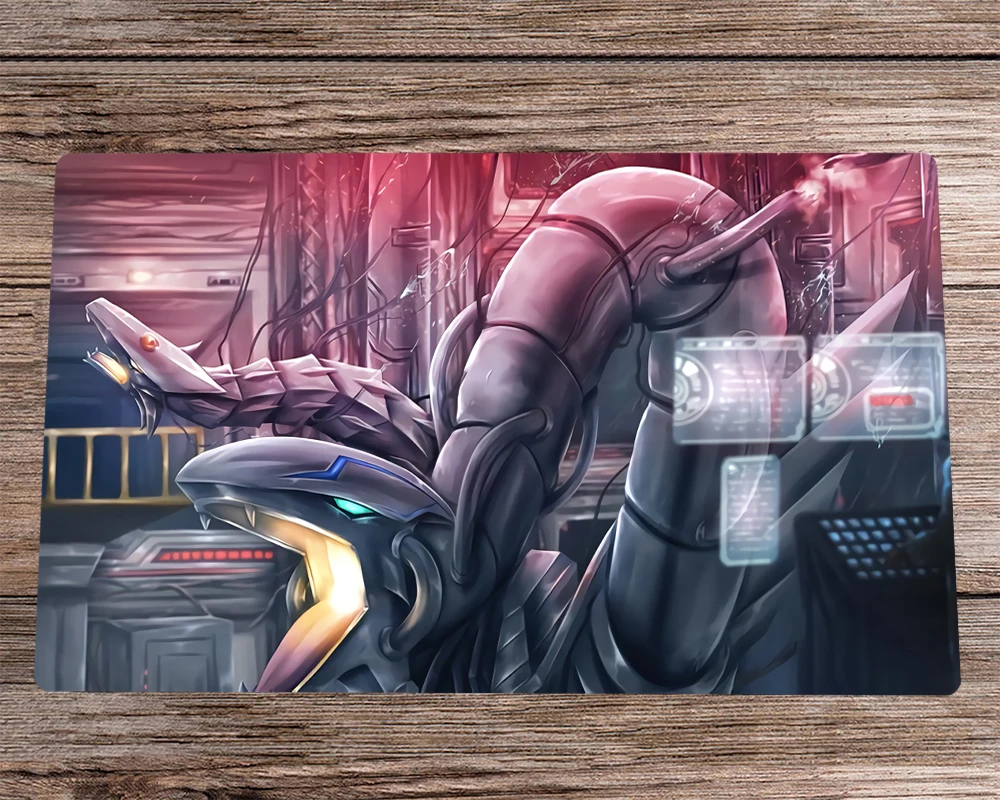 Yugioh Anime Play Mat Duello Monster Cyber Twin Dragon Ccg Tcg Card Game Mat & Free Bag Antiscivolo Desk Mat Pad Mousepad 60X35Cm