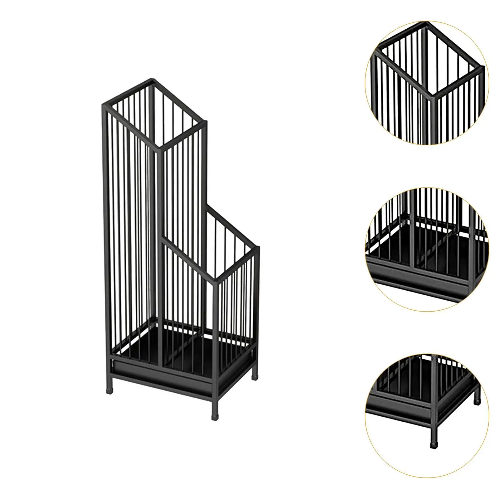 Iron Umbrella Stand Rack Sturdy Multi Purpose Free Standing Umbrella Holder for Entry Bars Indoor Outdoor Home Apartment