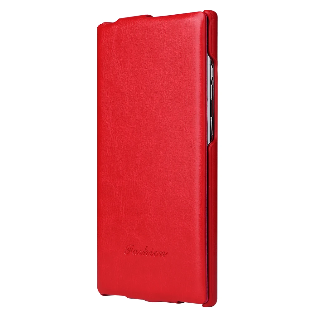 Retro Vertical Flip Genuine Leather Phone Case - Premium Hard Back Cover