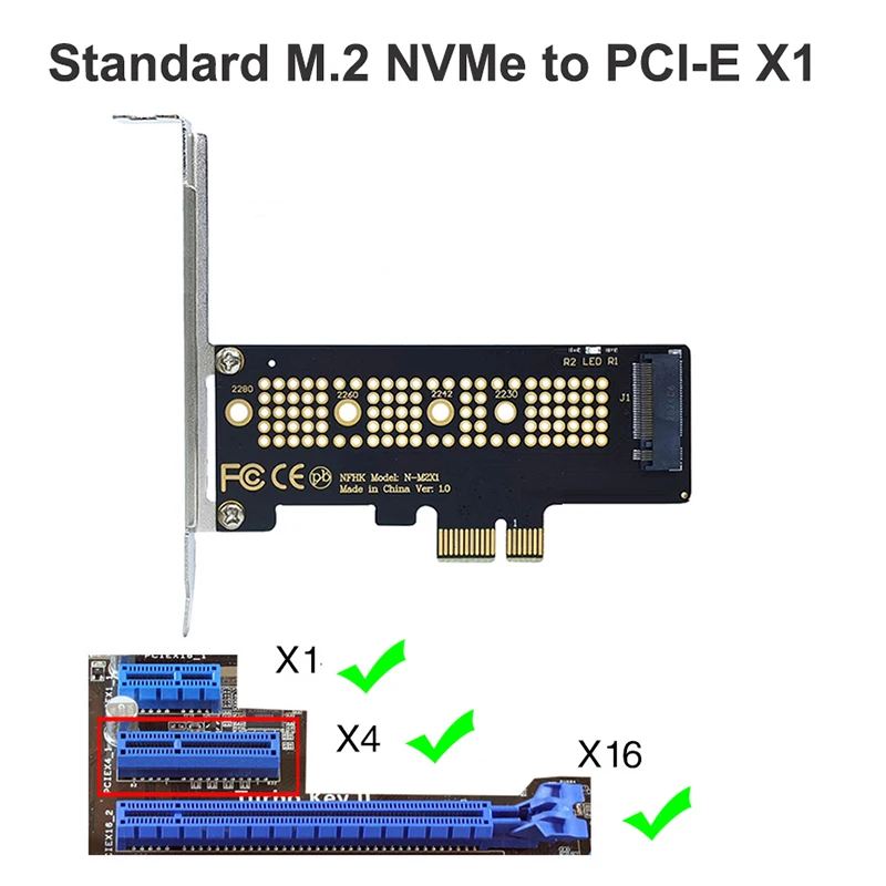 כרטיס מתאם M.2 NVME SSD ל-PCIe 4.0 במהירות 64Gbps M-Key PCIe4.0 X1 X4 למחשב שולחני PCI-E GEN4 מהירות מלאה