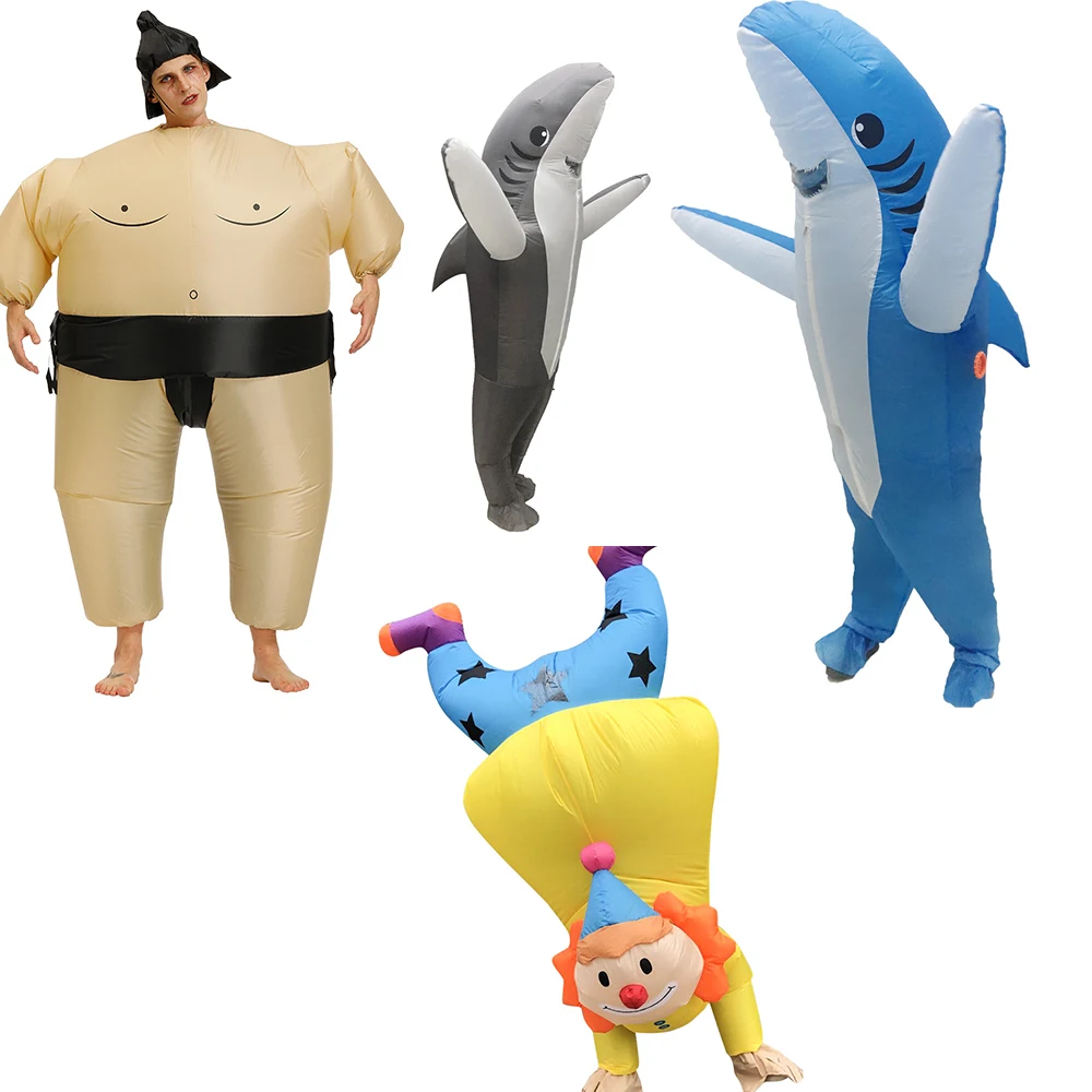 Handstand Clown & Shark Inflatable Costume 2