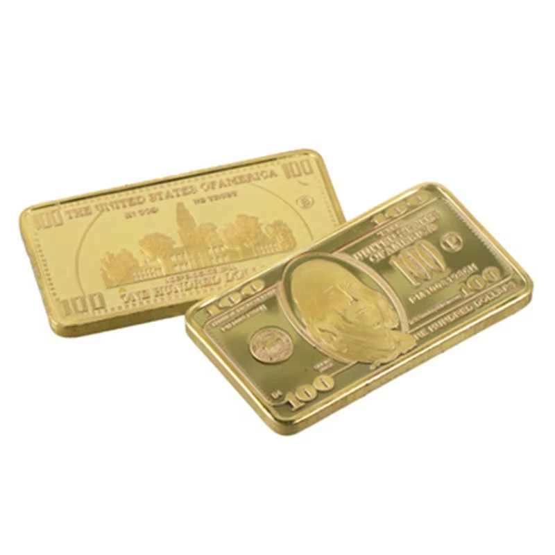 USA 100 Dollar Bullion 24k Gold Bar Coin with Gift Packaging