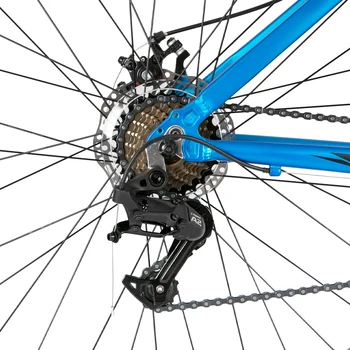 Hiland Mountainbike, hardtail, 29 inch, met spaakwielen, 482 mm, aluminium frame, 21 versnellingen, schijfrem, verende voorvork, grijs, voor heren