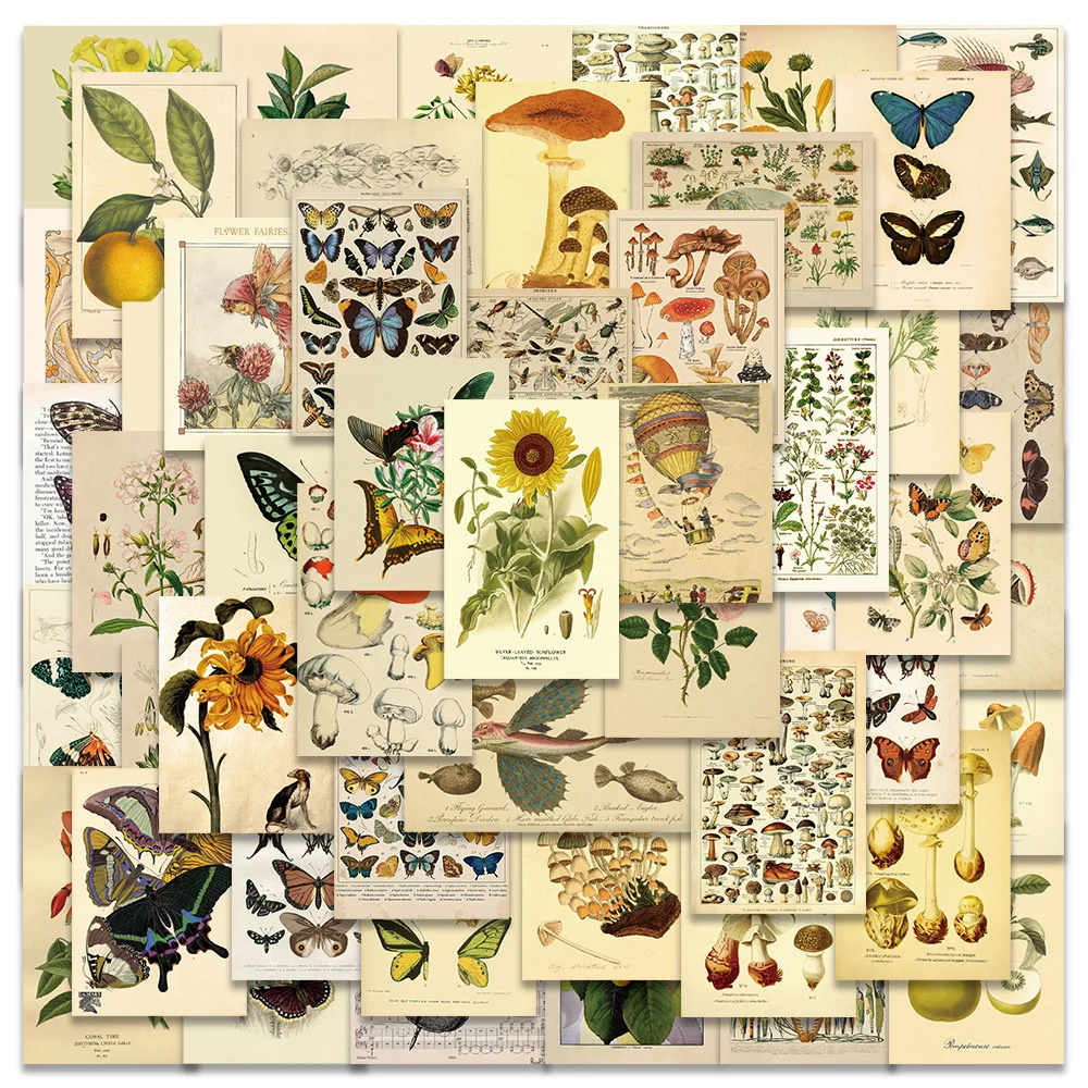 

50 шт., наклейки в стиле ретро