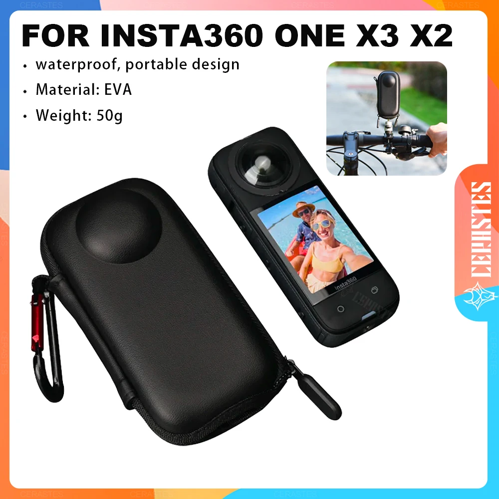 Insta360 One X3 X2 액세서리 케이스, 미니 가방 컬렉션 EVA 휴대용 여행 보관, 방수 하프 지퍼, Insta 360 잠금 장치