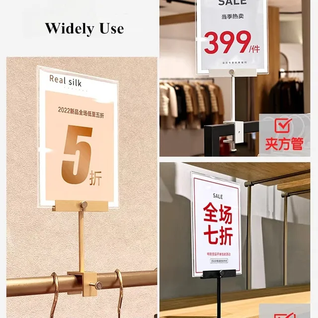 A4 210x297mm Metal Advertising Promotion Price Poster Holder Frame KT Board  POP Clip Acrylic Sign Holder Display Stand