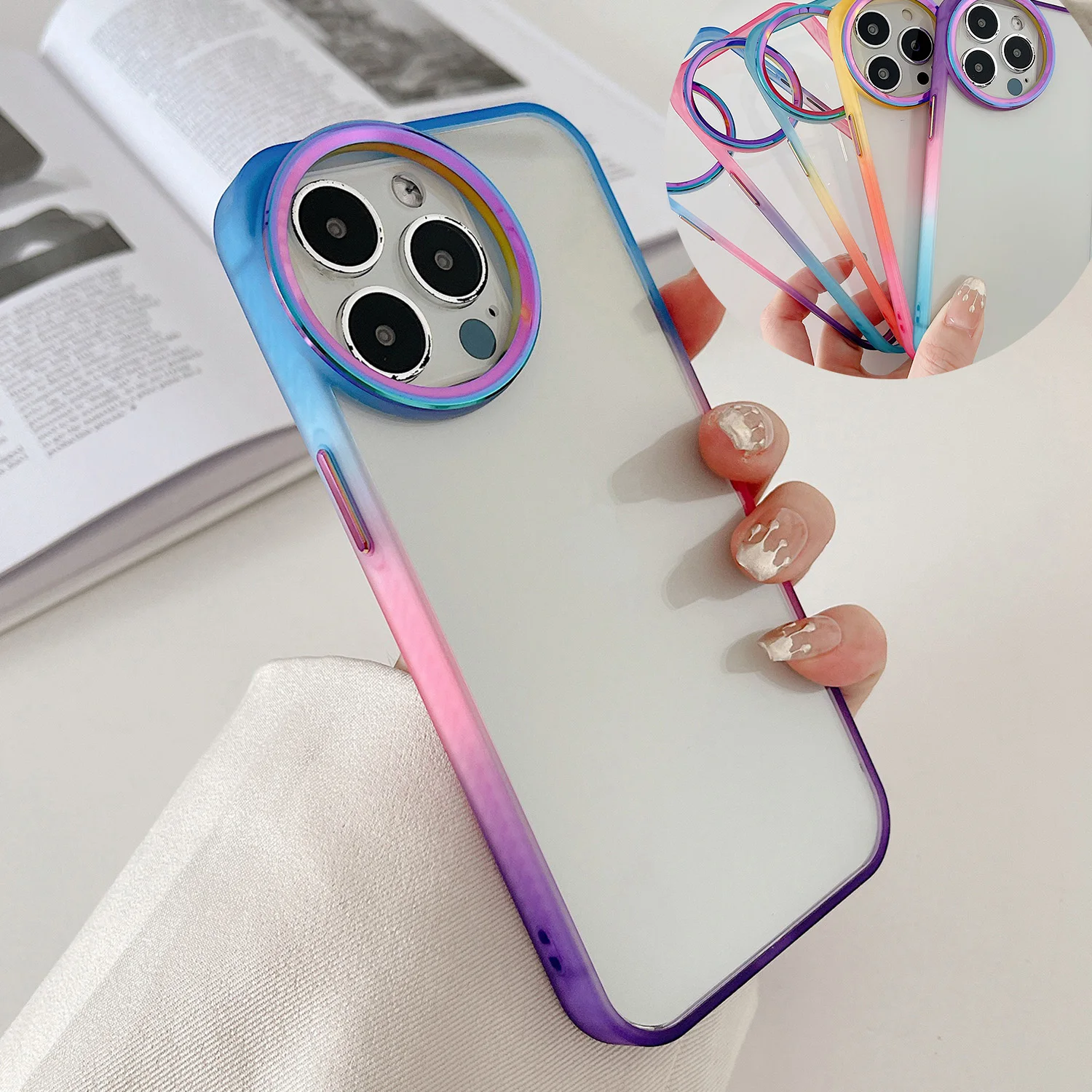Gradient Colorful Clear Case For Iphone 14 Pro 13 12 11 Pro Max