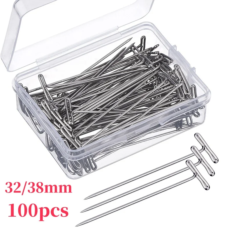 100Pcs 스테인레스 스틸 T 핀 Thumbtack Pushpin T 모양의 핀 바늘..