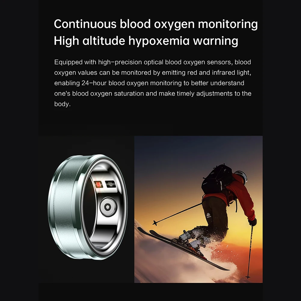 스마트 링 건강 추적기, 심박수 혈중 산소 추적기, Bluetooth-Compatible5.1 수면 모니터, 안드로이드 및 iOS
