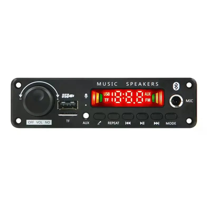 블루투스 5.0 MP3 디코더 보드 FM 라디오 TF USB 6.5mm AUX 50W 앰프 수신기 자동차 오디오 모듈 1세트