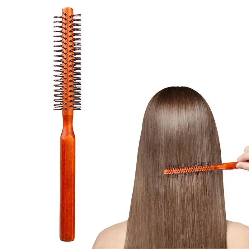 

Round Brush Nylon Bristles Round Hair Brushes For Women Finest Mini Round Beard Brush Non-slip Hairbrush For Blow Drying Styling