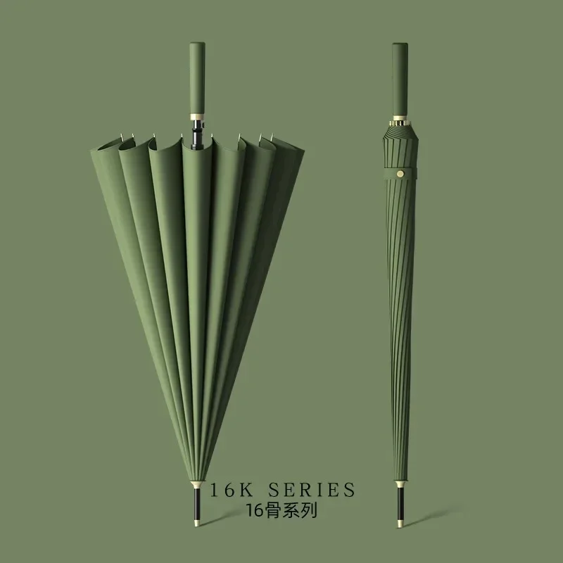 24 Bone Automatic Umbrella Large Oversized Straight Umbrella Fiber Storm-Resistant Business