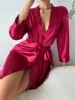 104753-8bd37d.jpg Pyjamas pour femmes, robe de chambre sexy à lacets pour l'été, style européen et américain, robe de maison, peut être portée comme robe en soie glacée