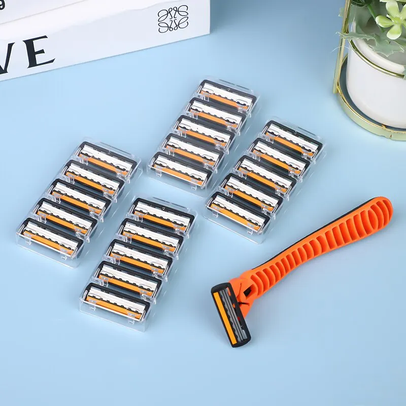 HUVI Razor Stainless Steel Streamline Blade, White, For Home and Travel Use