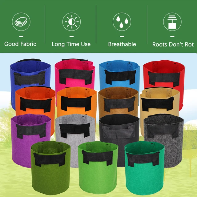 15Db/Tétel Keverék 15 Színű Kerti Ültetvényes Táska Fogantyúval 1 Mm -Es Virágzöld Növényi Gyógynövény Szövet Termesztett Edény Beltéri Kültéri Conatiner - Image 3