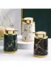 400ml Light Luxury Ceramic Marble Texture Refillable Press Mousse Foaming Soap Dispenser For Bottling, Filling Facial Cleanser 3