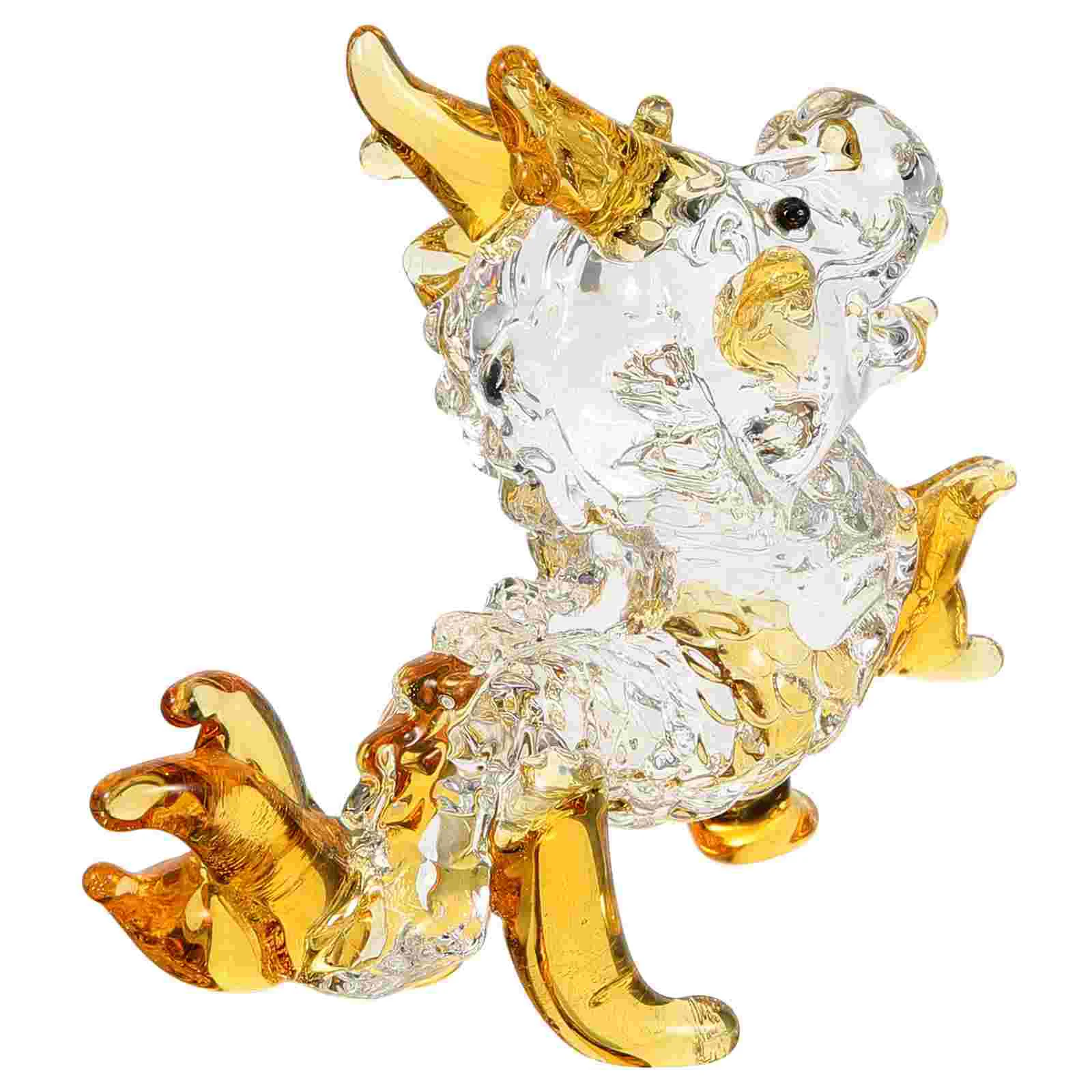 

Year Of The Dragon Figurine Clear Crystal Dragon Adornment Desktop Craft Decoration White Crystal Adornment Micro Garden Deco