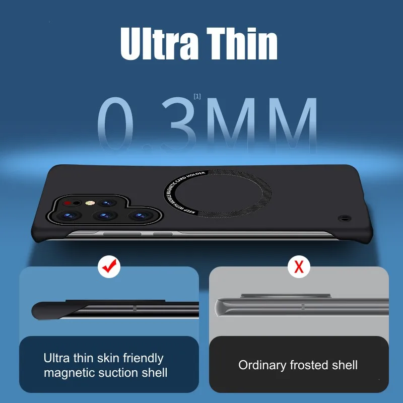 Ultra Thin Magnetic Frameless Wireless Charging Phone Case