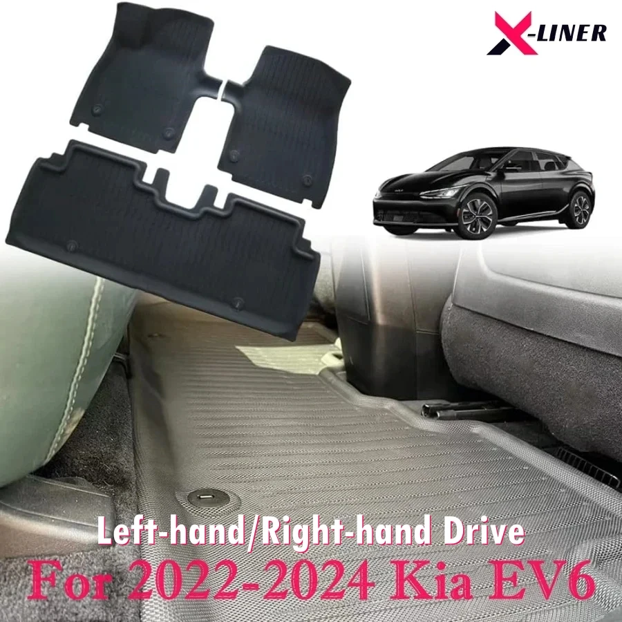 2022 2024 기아 EV6 LHD RHD 바닥 매트, 뒷좌석 커버 매트, 화물 라이..