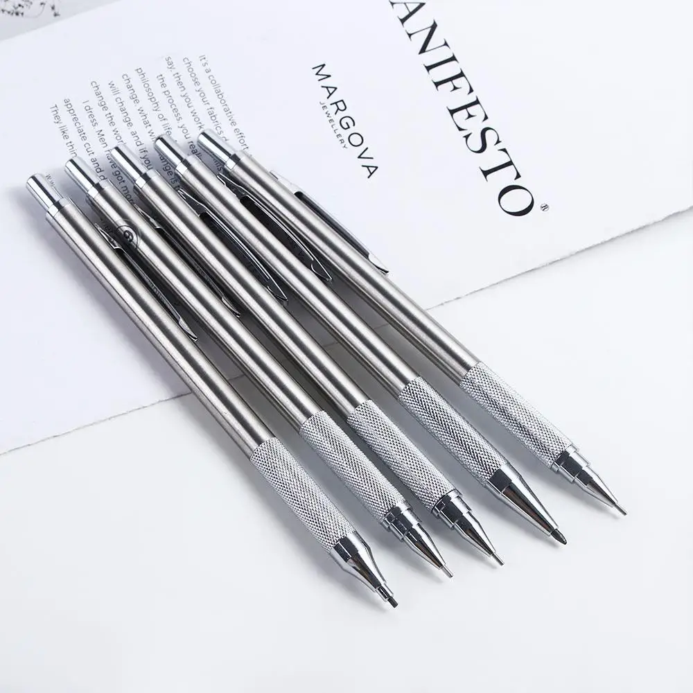 Metal Mechanical Pencil 0.5/0.7/0.9/1.3/2.0mm HB Automatic Pencil Student Art Drawing Writing Pencils Office School Supplies