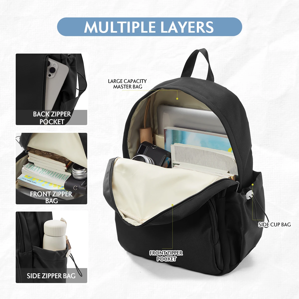 Travel Backpack For Men And Women, Large Capacity High School Students Junior High School Students School Bag, Computer Backpack