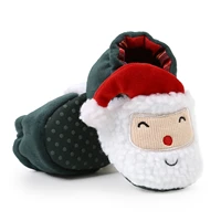 Pudcoco Infant Baby Girls Boys Winter Snow Boots Christmas Cartoon Santa Claus Warm Baby Walking Shoes for Home, Party Wear 3