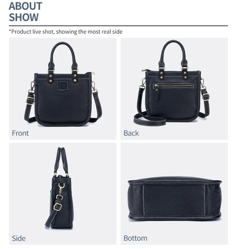 Genuine Leather Women's Bag Retro Fashion Handheld Small Bucket Bag Luxury Tote Ladies' Shoulder Crossbody Bag High Quality